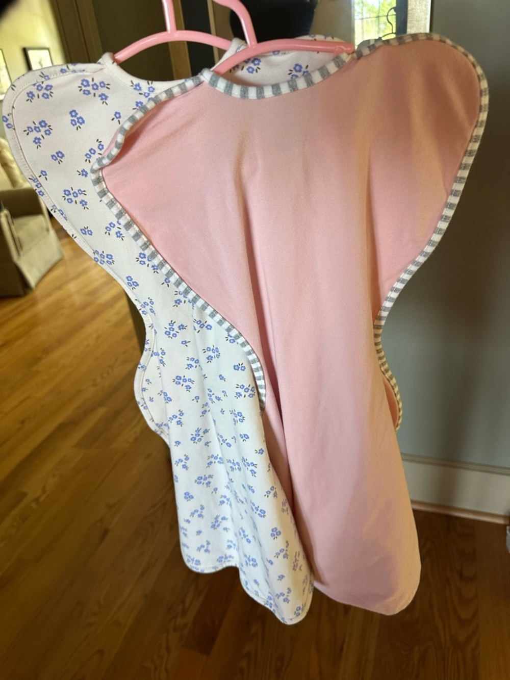 Love to Dream Pink and Cream Floral Sleep Swaddles - Picture 2 of 2
